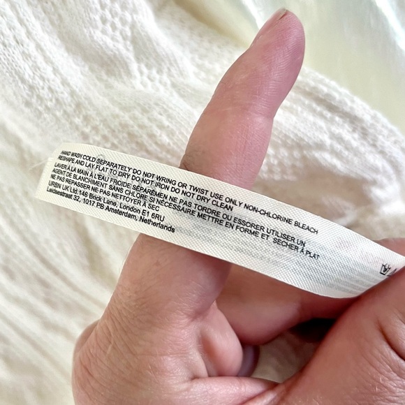 Free‎ People Movement Sweetest Pullover Cream Iridescent Hooded Half Zip Small - Picture 14 of 14